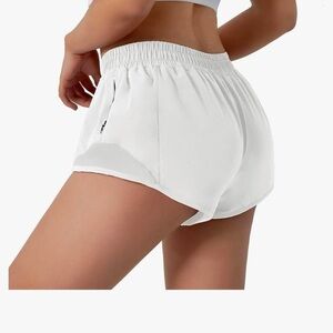 Amazon White Athletic Shorts with Elastic Waistband